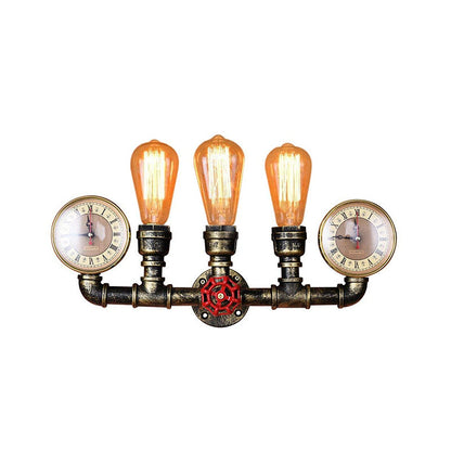Vintage Metal 3 Head Wall Lamp with Industrial Design