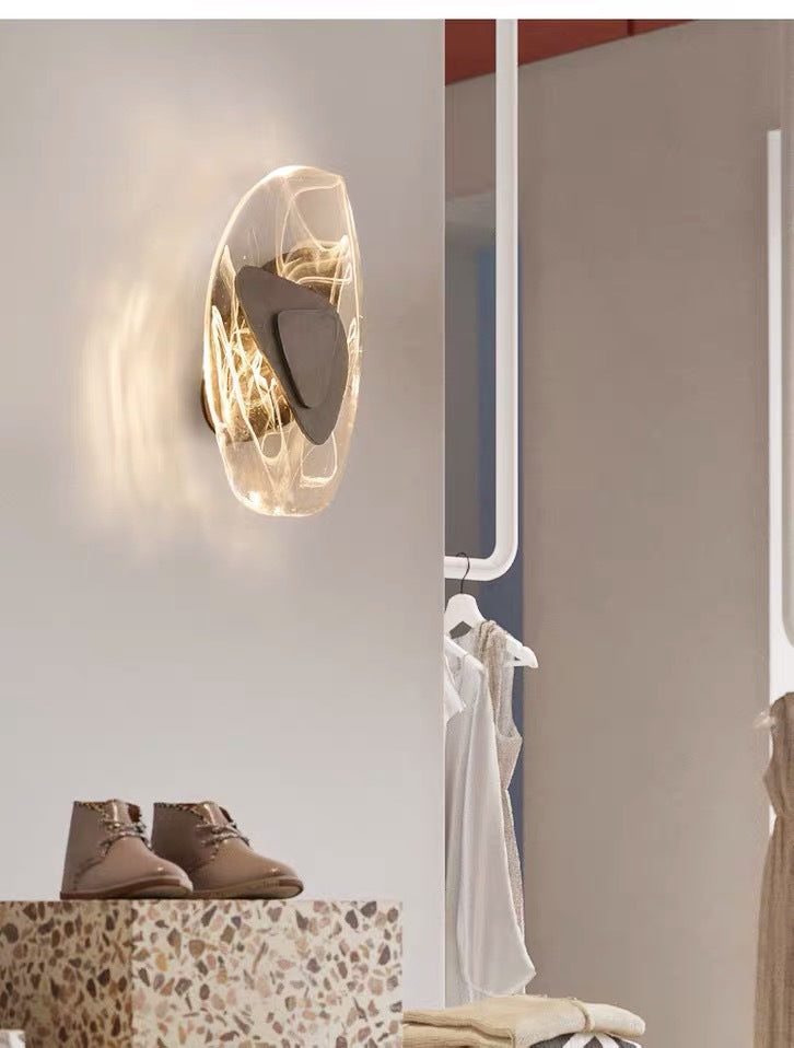 Elegant Glass Wall Sconce Light for Bedroom