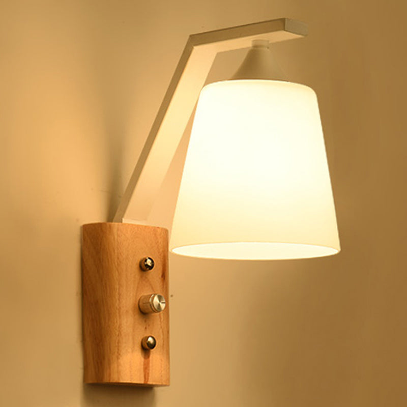 Warm Wooden LED Wall Lamp for Bedroom Study