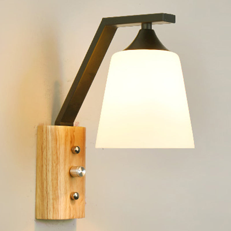 Warm Wooden LED Wall Lamp for Bedroom Study - Cofik
