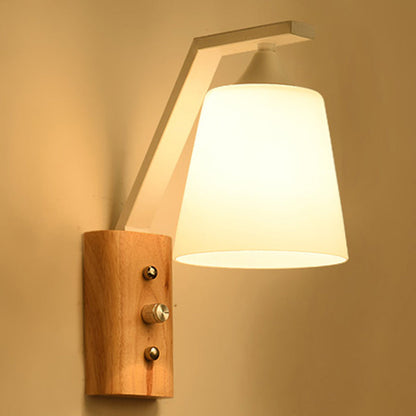 Warm Wooden LED Wall Lamp for Bedroom Study