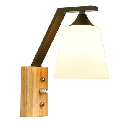 Warm Wooden LED Wall Lamp for Bedroom Study