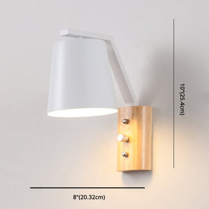 Warm Wooden LED Wall Lamp for Bedroom Study