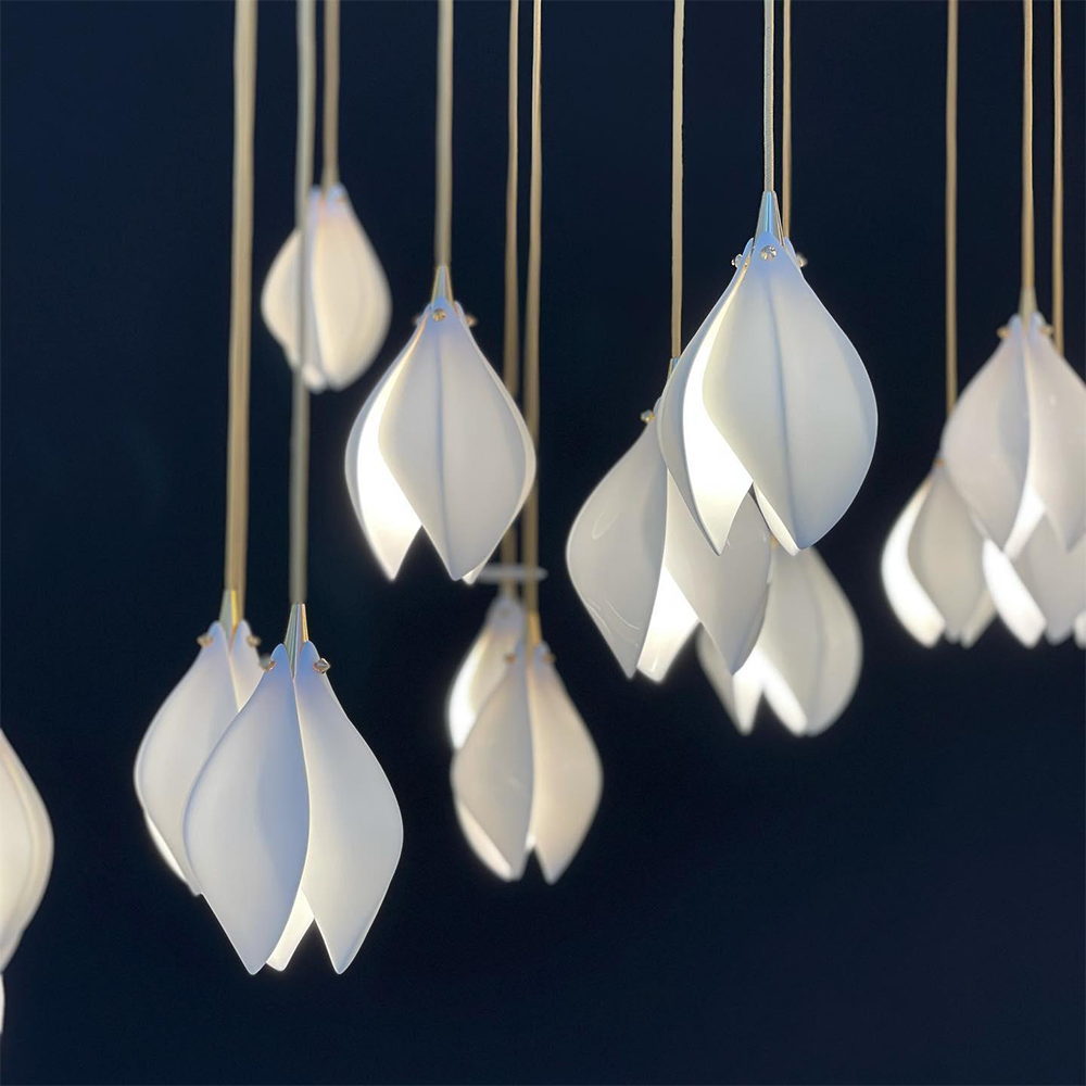 Unique Floral Drop Pendant Light