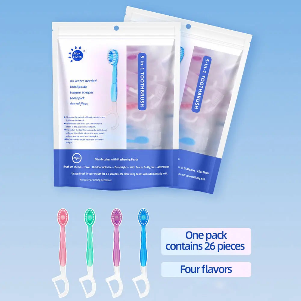 Travel 5-in-1 Mini Toothbrush Kit 26 Pieces