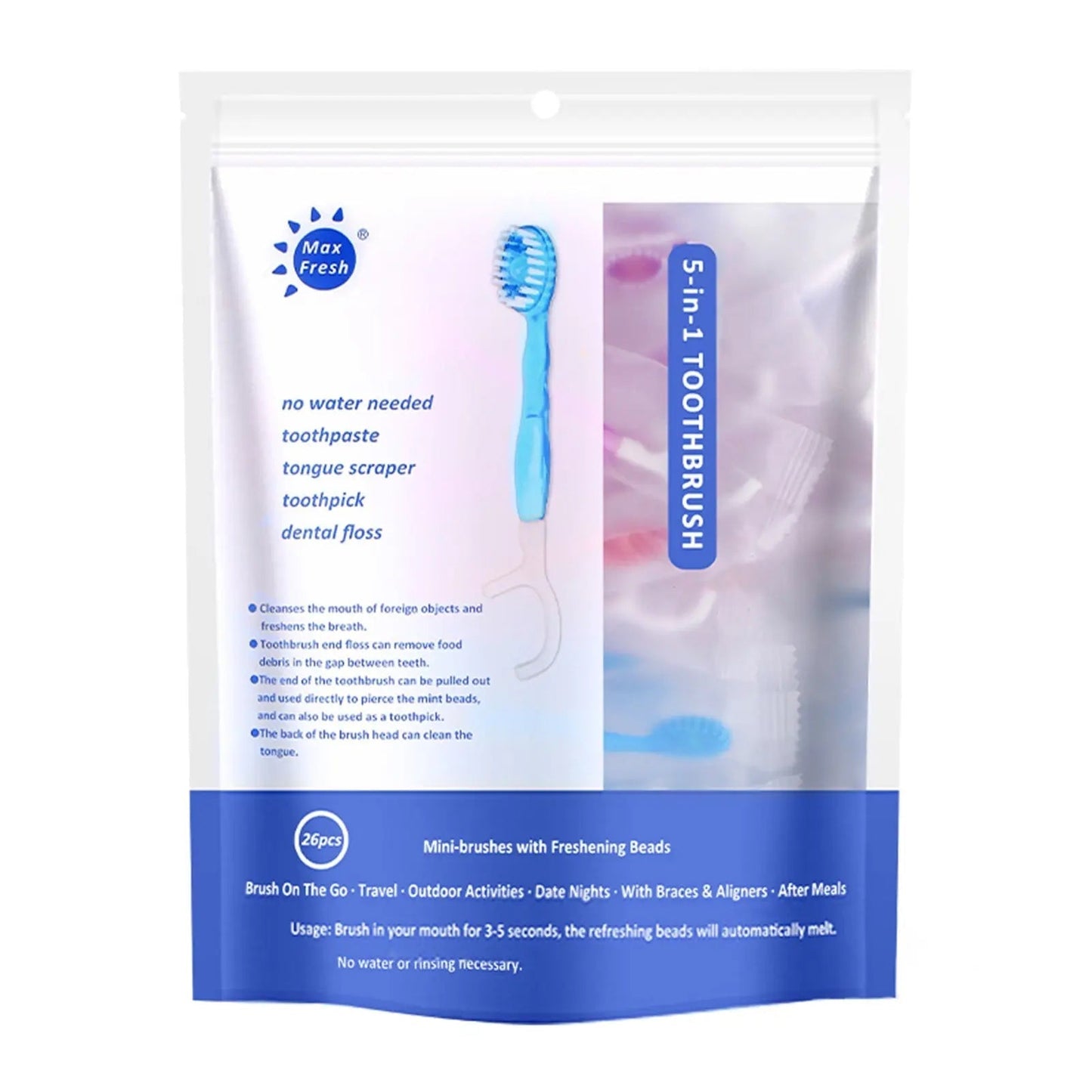 Travel 5-in-1 Mini Toothbrush Kit 26 Pieces