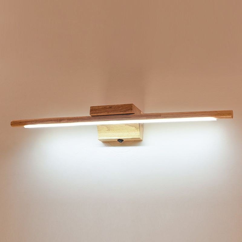 Modern Wooden LED Bathroom Wall Light Fixture