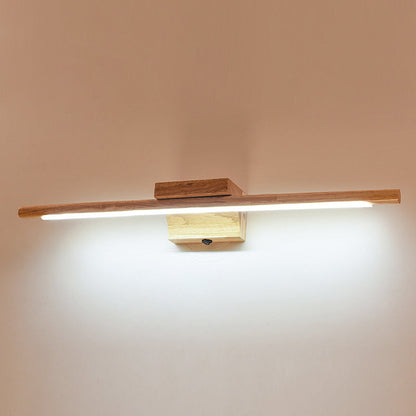 Modern Wooden LED Bathroom Wall Light Fixture