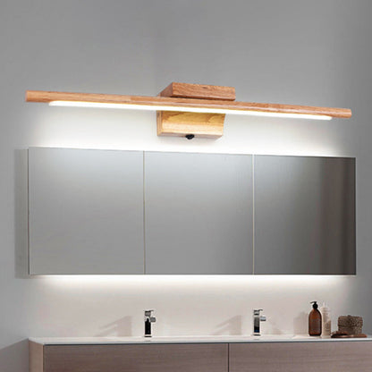 Modern Wooden LED Bathroom Wall Light Fixture