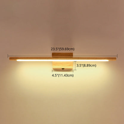 Modern Wooden LED Bathroom Wall Light Fixture