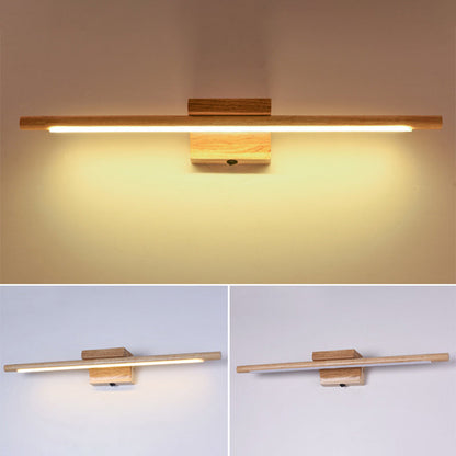 Modern Wooden LED Bathroom Wall Light Fixture