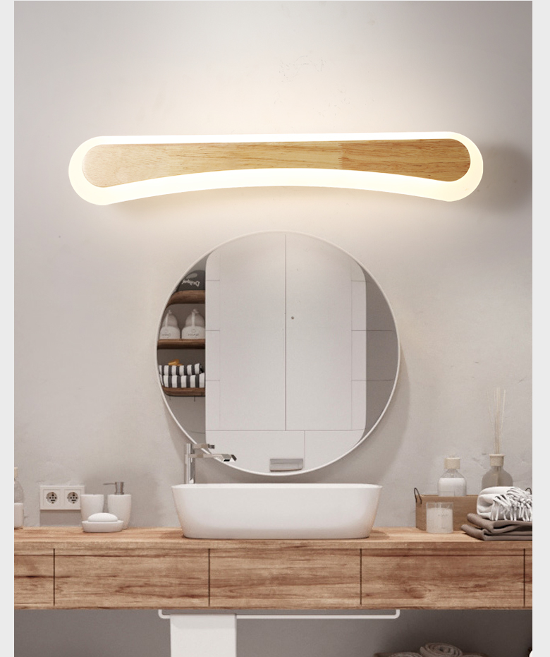 Stylish LED Bathroom Lighting Wood Vanity Light Fixtures