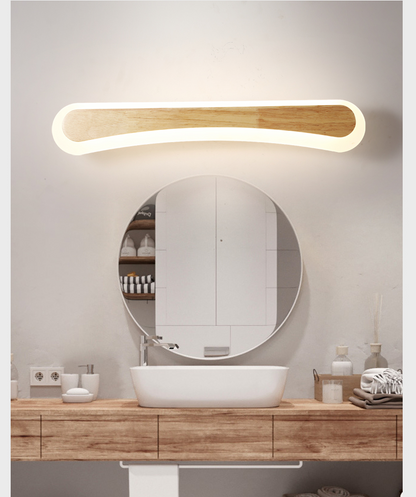 Stylish LED Bathroom Lighting Wood Vanity Light Fixtures