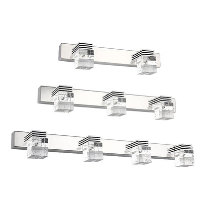 Contemporary Chrome Bathroom Light Fixtures Glass Shade Wall Sconce
