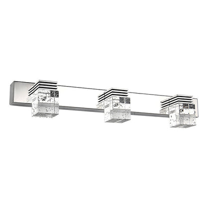 Contemporary Chrome Bathroom Light Fixtures Glass Shade Wall Sconce