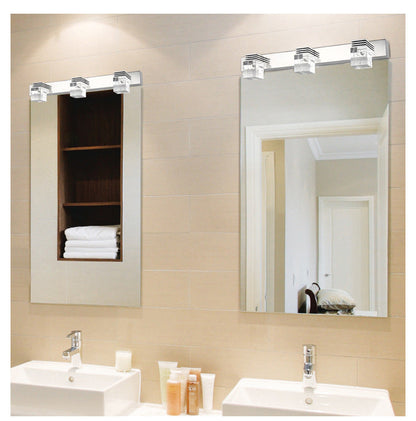 Contemporary Chrome Bathroom Light Fixtures Glass Shade Wall Sconce