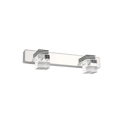 Contemporary Chrome Bathroom Light Fixtures Glass Shade Wall Sconce