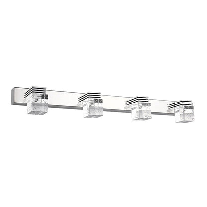 Contemporary Chrome Bathroom Light Fixtures Glass Shade Wall Sconce