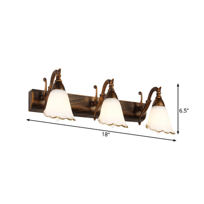 Elegant Floral Bathroom Sconce Opal Glass Fixtures