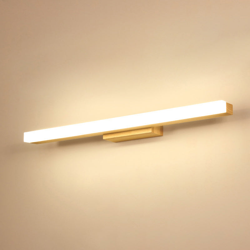 Simple Wooden Bathroom Vanity Light