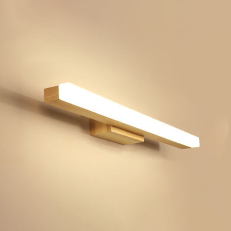 Simple Wooden Bathroom Vanity Light