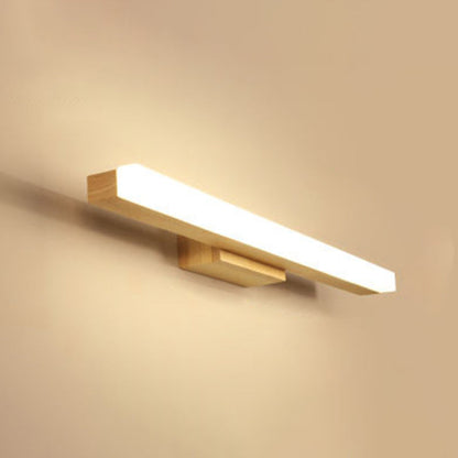 Simple Wooden Bathroom Vanity Light