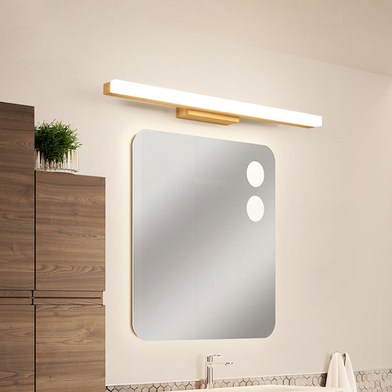Simple Wooden Bathroom Vanity Light