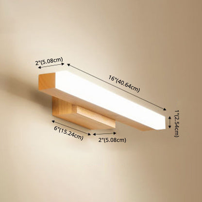Simple Wooden Bathroom Vanity Light