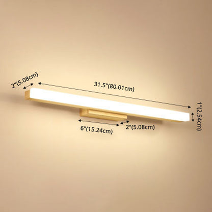 Simple Wooden Bathroom Vanity Light