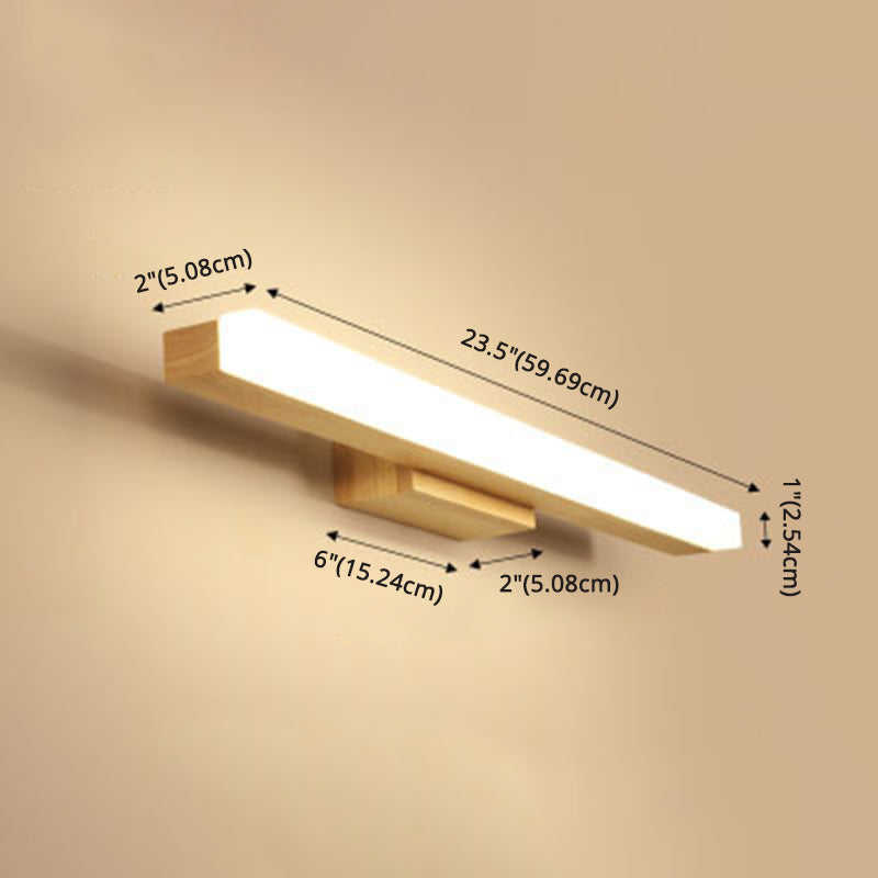 Simple Wooden Bathroom Vanity Light