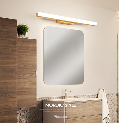 Simple Wooden Bathroom Vanity Light