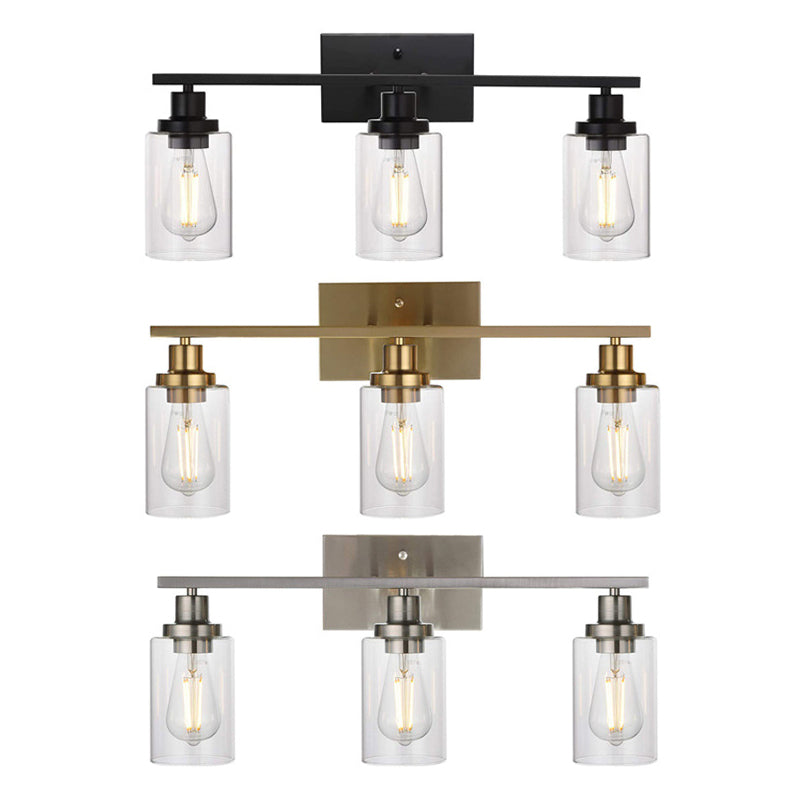 Contemporary 3-Light Glass Bathroom Wall Sconce
