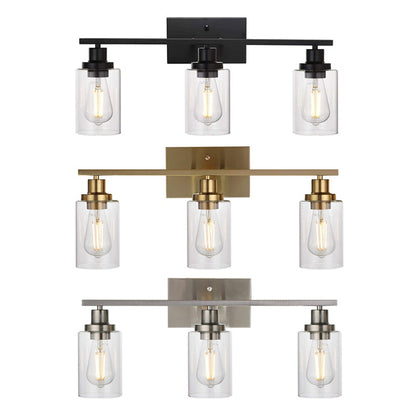 Contemporary 3-Light Glass Bathroom Wall Sconce