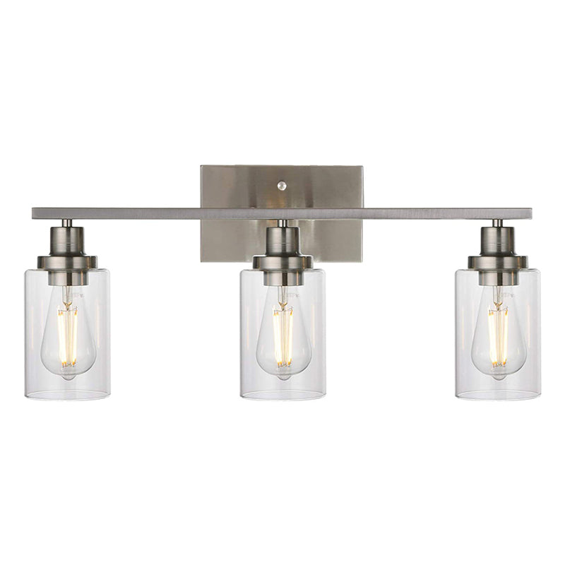 Contemporary 3-Light Glass Bathroom Wall Sconce