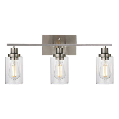Contemporary 3-Light Glass Bathroom Wall Sconce