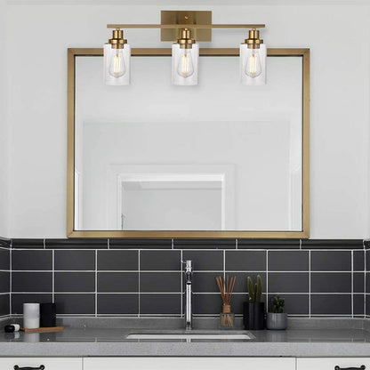 Contemporary 3-Light Glass Bathroom Wall Sconce