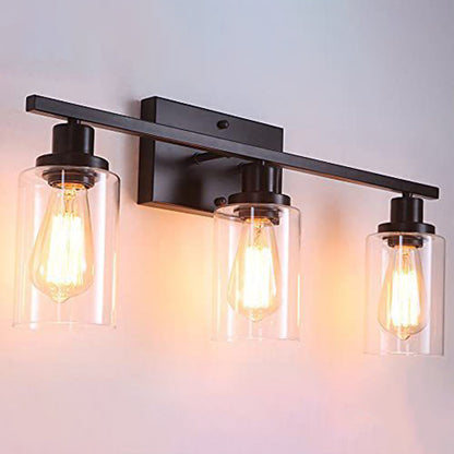 Contemporary 3-Light Glass Bathroom Wall Sconce