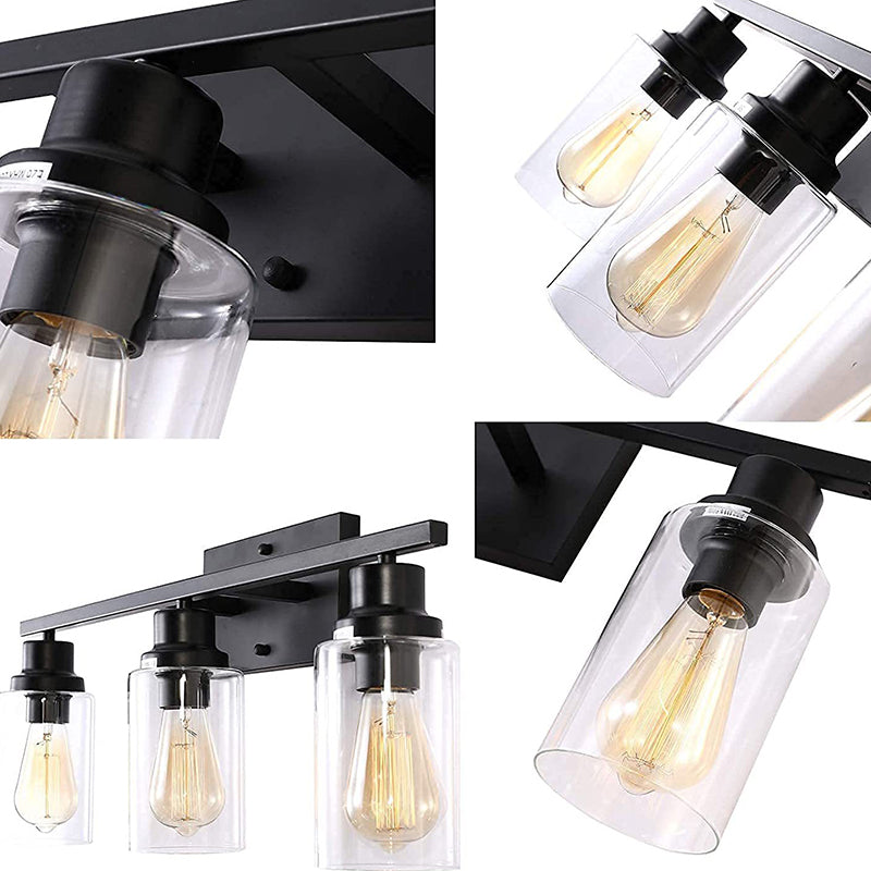 Contemporary 3-Light Glass Bathroom Wall Sconce