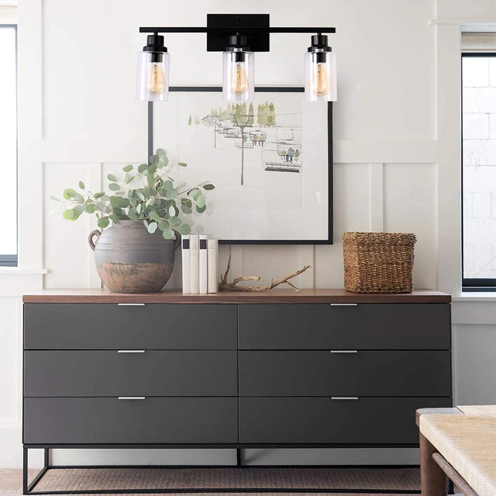 Contemporary 3-Light Glass Bathroom Wall Sconce