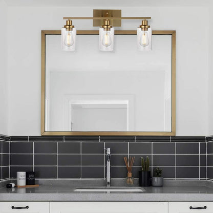 Contemporary 3-Light Glass Bathroom Wall Sconce
