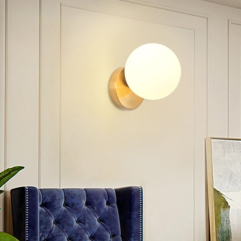 Elegant Simple Metal Wall Lamp with Glass Shade
