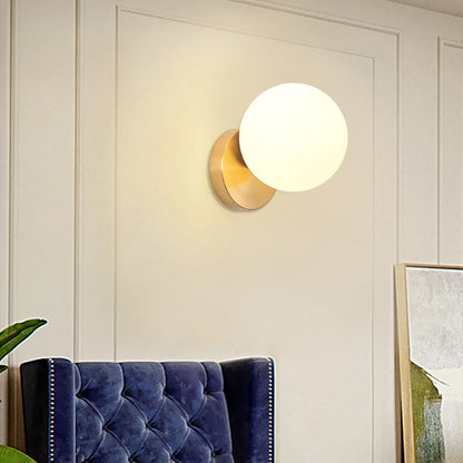 Elegant Simple Metal Wall Lamp with Glass Shade