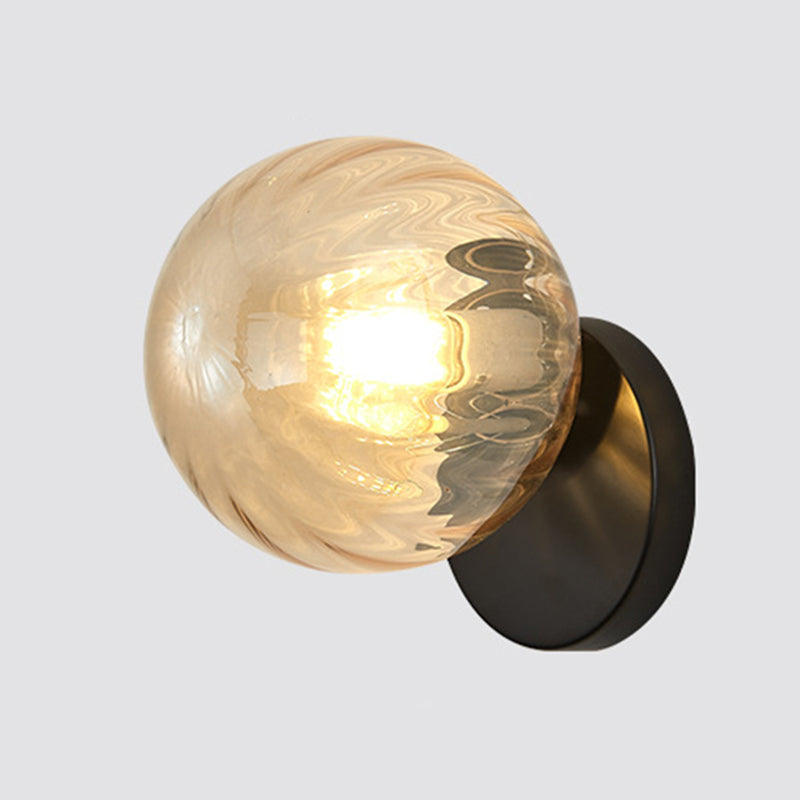 Elegant Simple Metal Wall Lamp with Glass Shade