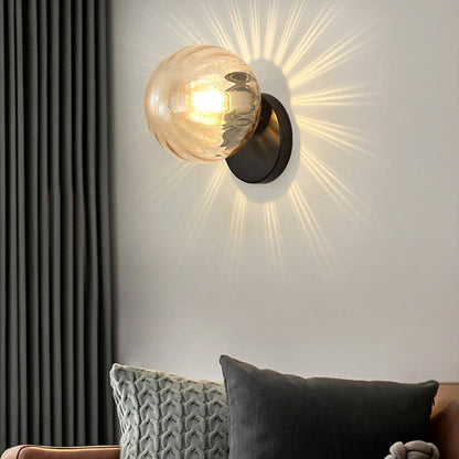Elegant Simple Metal Wall Lamp with Glass Shade