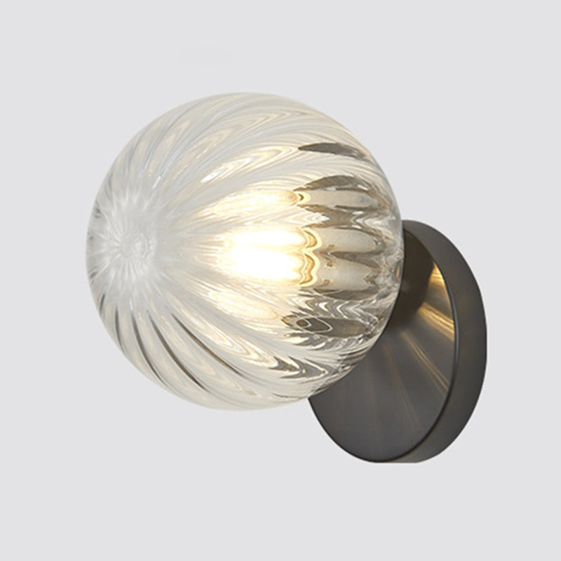 Elegant Simple Metal Wall Lamp with Glass Shade