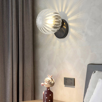 Elegant Simple Metal Wall Lamp with Glass Shade