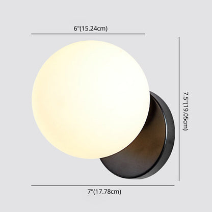 Elegant Simple Metal Wall Lamp with Glass Shade