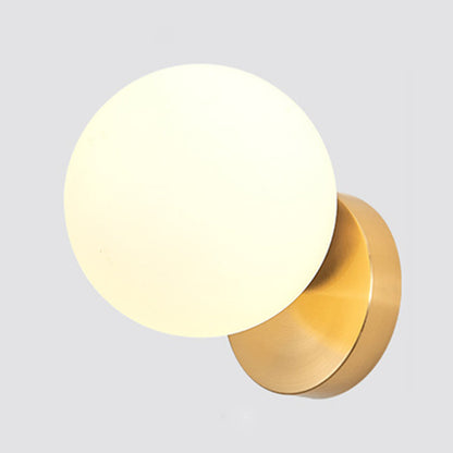 Elegant Simple Metal Wall Lamp with Glass Shade