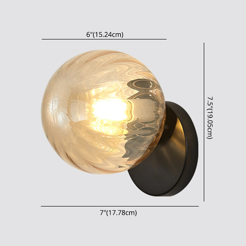 Elegant Simple Metal Wall Lamp with Glass Shade