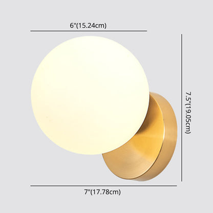 Elegant Simple Metal Wall Lamp with Glass Shade